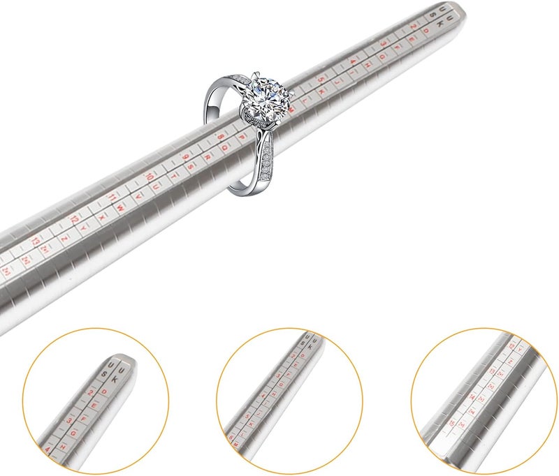 nutjam Metal Ring Sizer Measuring Tool, Jewelry Sizers Metal Ring Sizer Gauge Sizing Measuring for Women Men Rings（Aluminum, 1 Pack） - Image 4